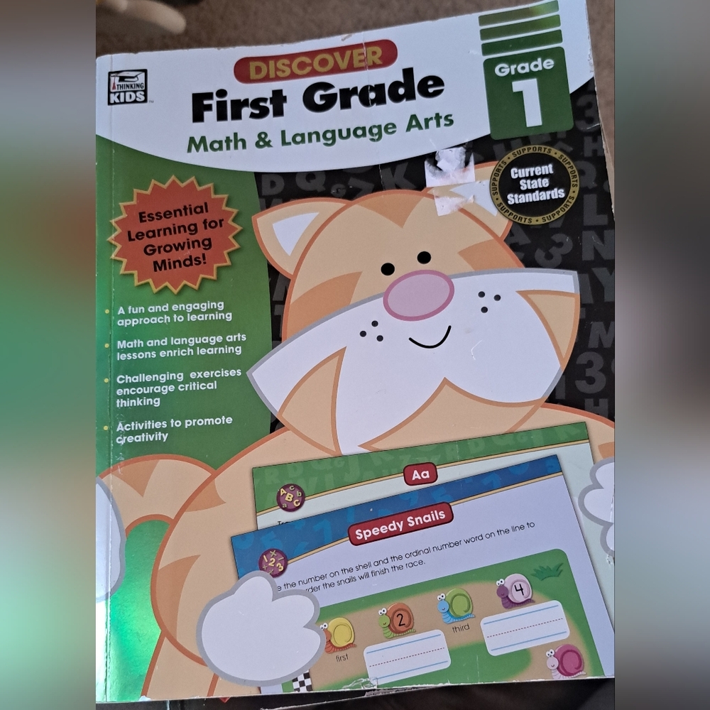 Discover First Grade: Math - Language Arts Challenging Exercises Activities Home